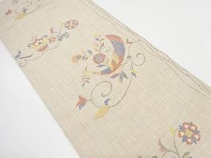 アンティーク　花喰い鳥模様織り出し袋帯（材料）